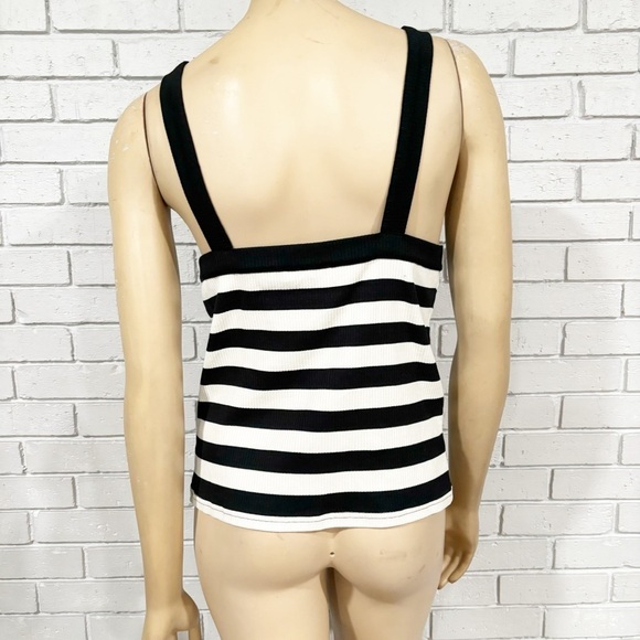 J.Crew Vintage Rib Wide-Strap Tank Top in Stripe - Size Large - Picture 5 of 10